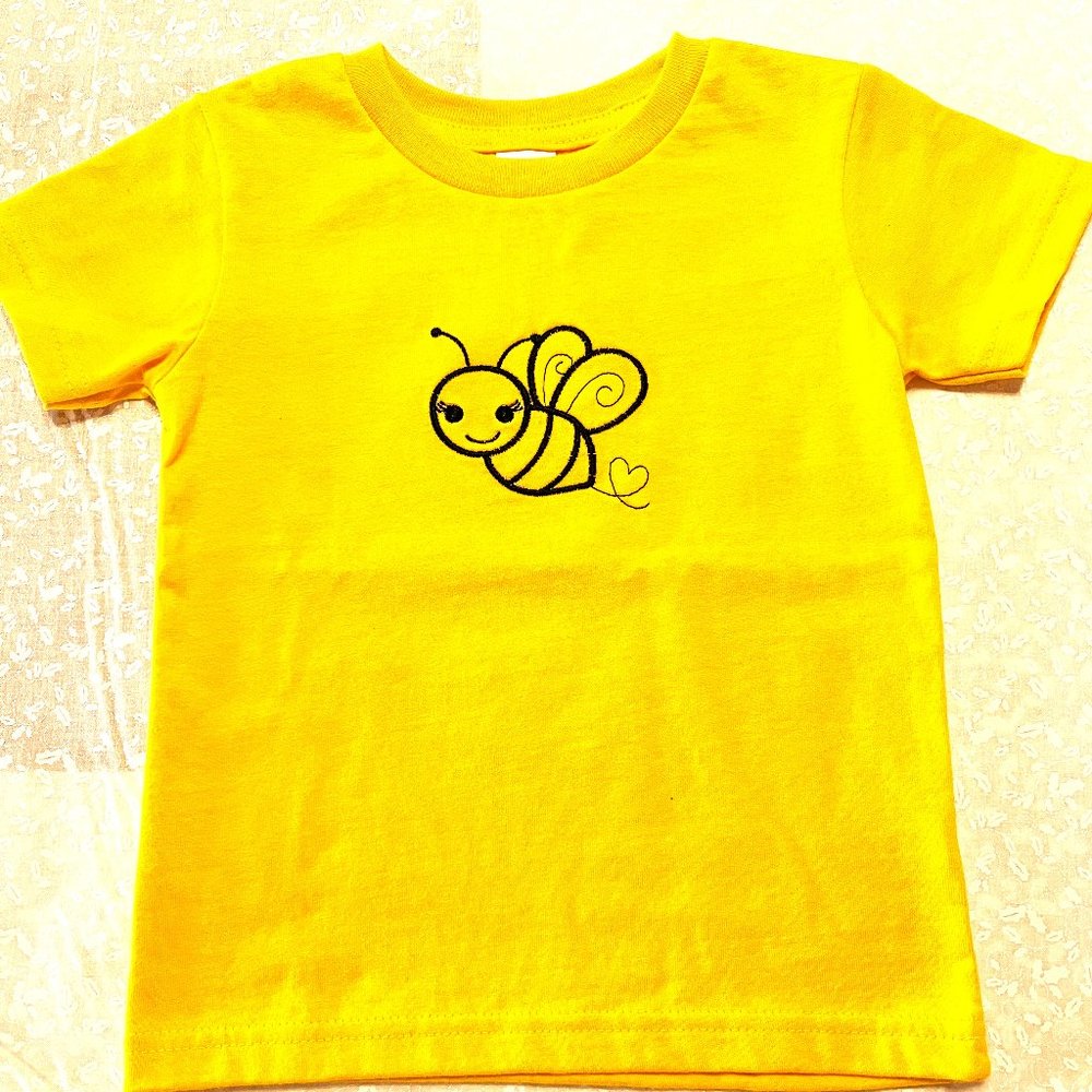 Bee T shirt size 2 toddler yellow with bumble bee on front